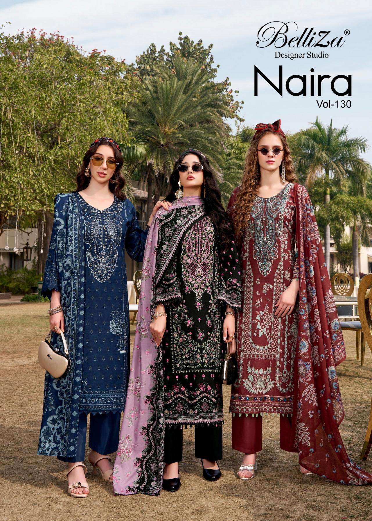 belliza naira vol 130 series 946001-946008 Pure Cotton wholesale readymade suit 