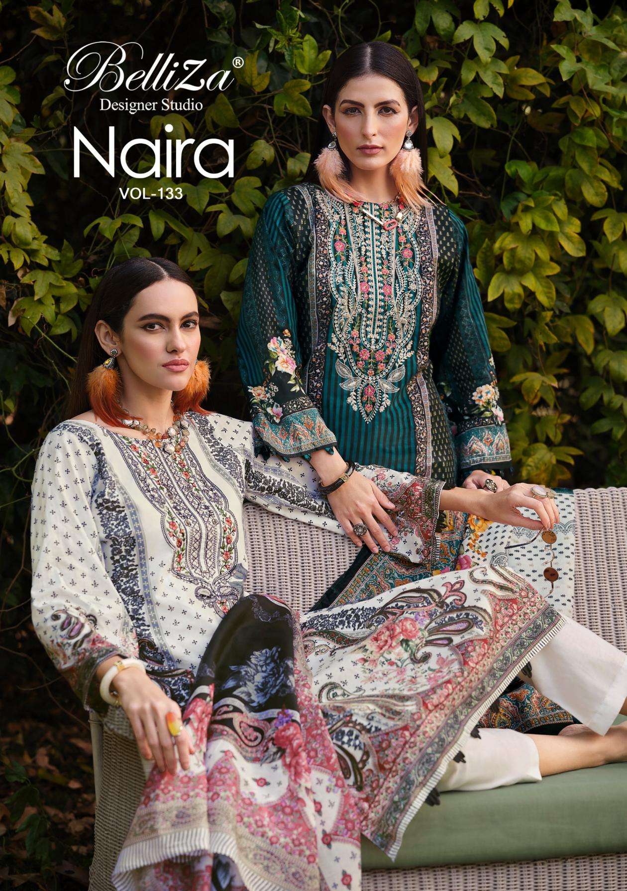 belliza naira vol 133 series 956001-956008 Pure Cotton readymade suit 