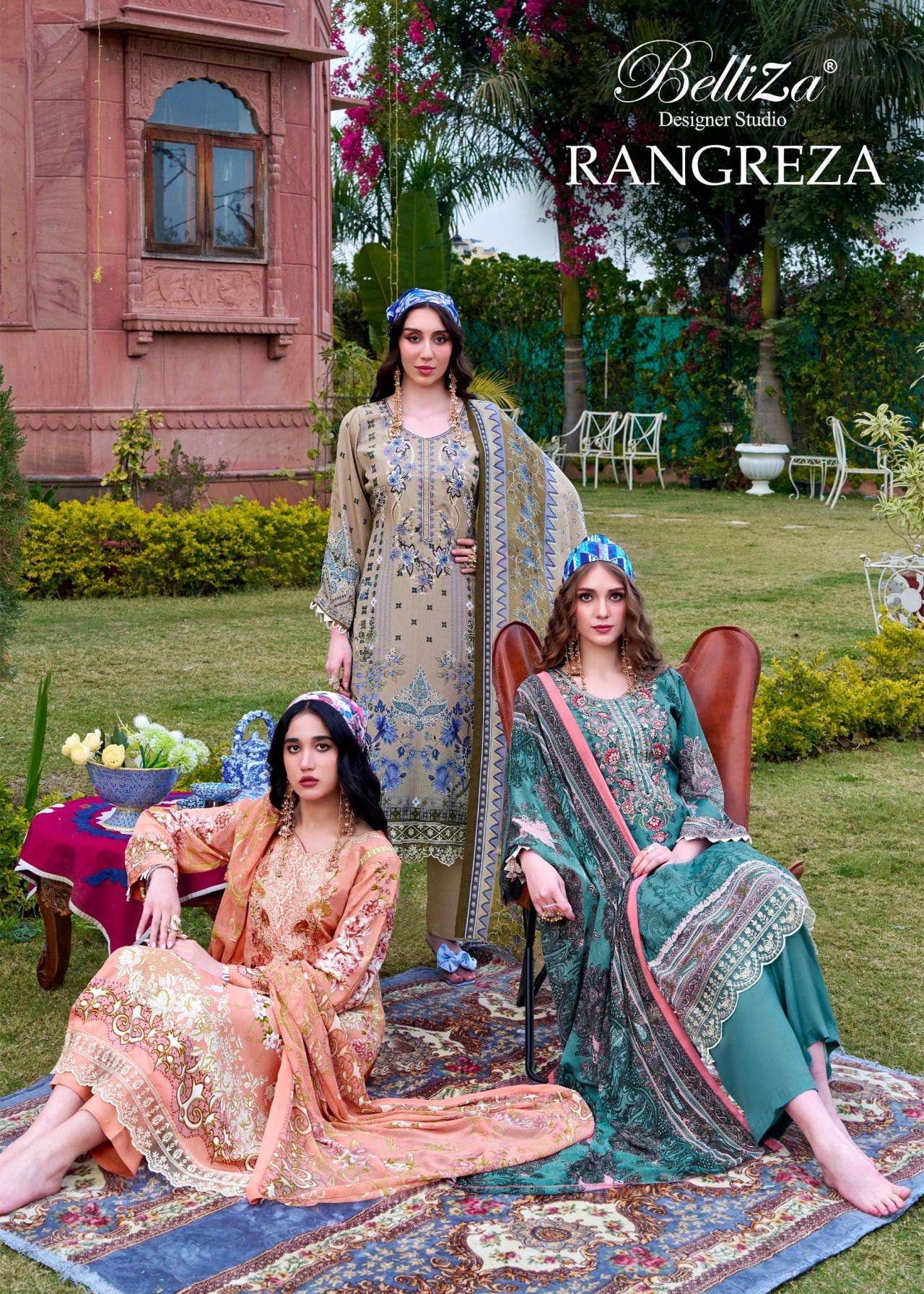 belliza rangreza series 951001-951008 crape readymade suit 