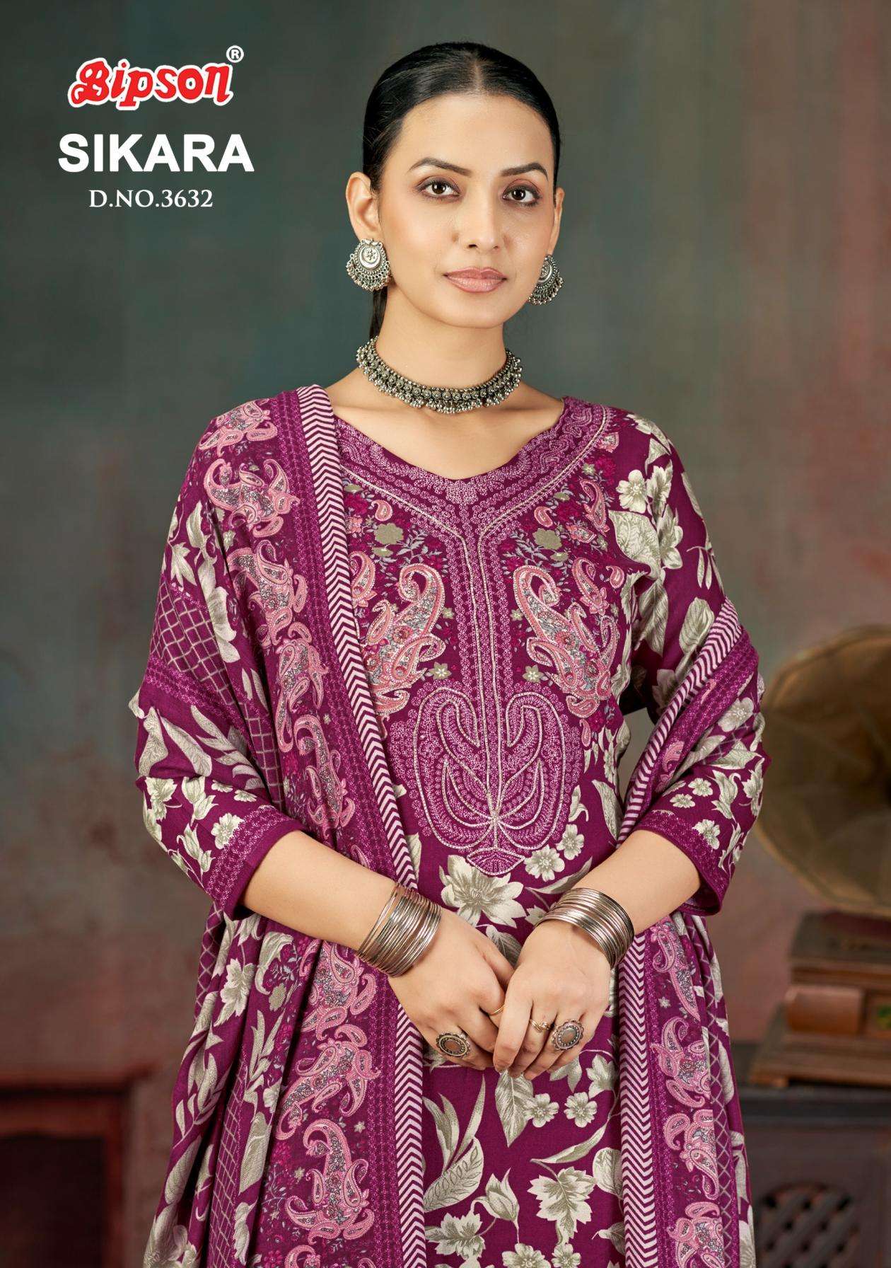 bipson prints sikara 3632 jam satin wholesale printed suit 