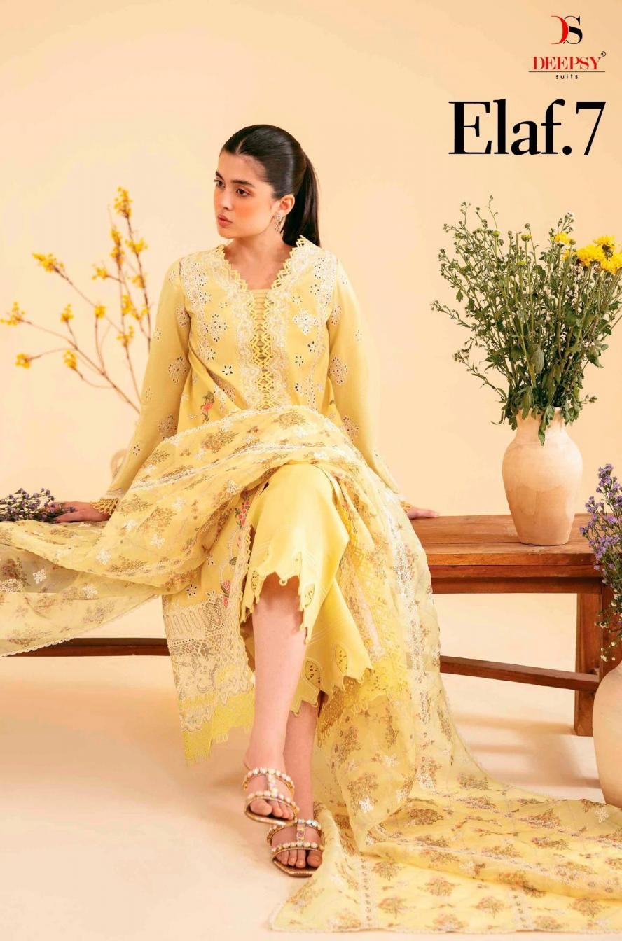 deepsy suits elaf vol 7 series 1631-1636 Pure cotton wholesale suit 