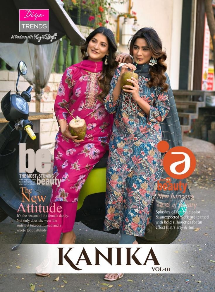 diya trends kanika vol 1 series 1001-1008 vetican readymade suit 
