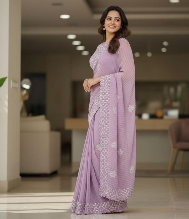 ds 646 faux georgette pretty look saree online