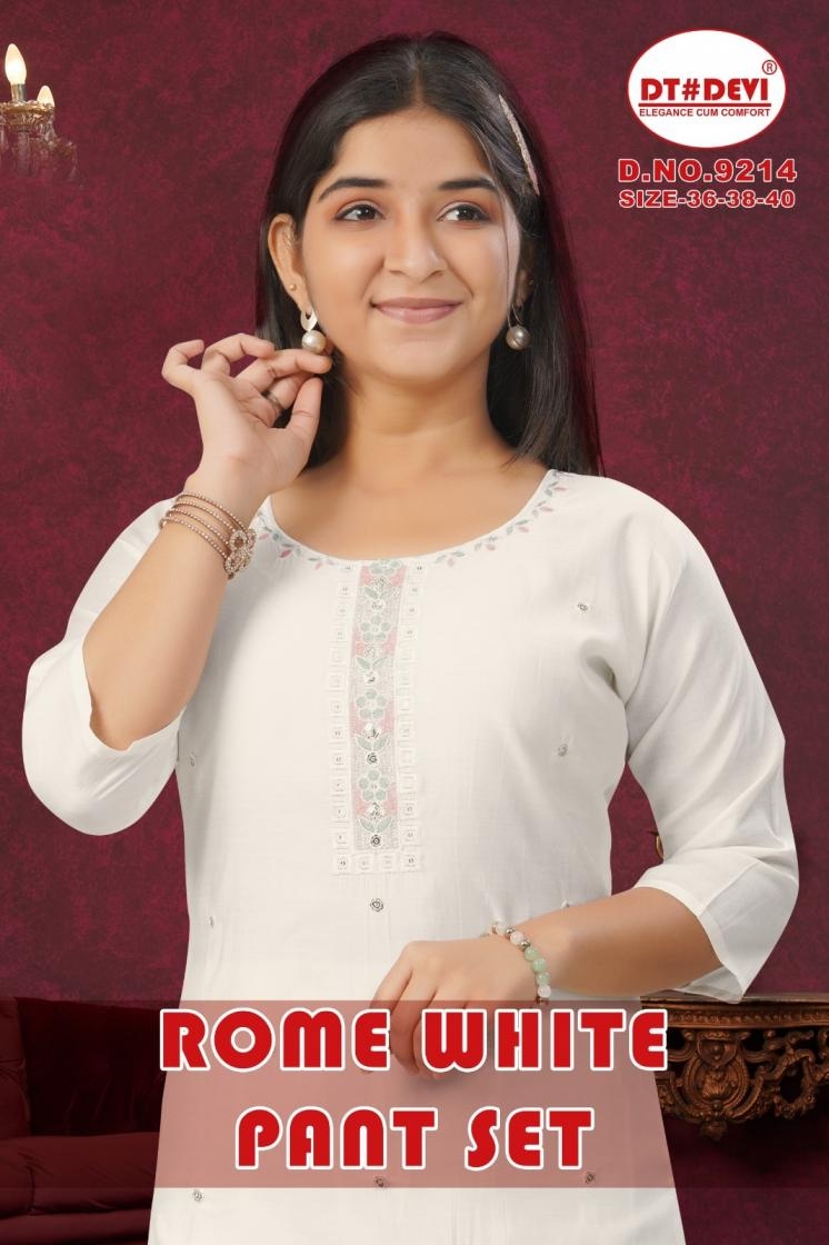 dt devi rome white 9214 roman silk readymade suit 