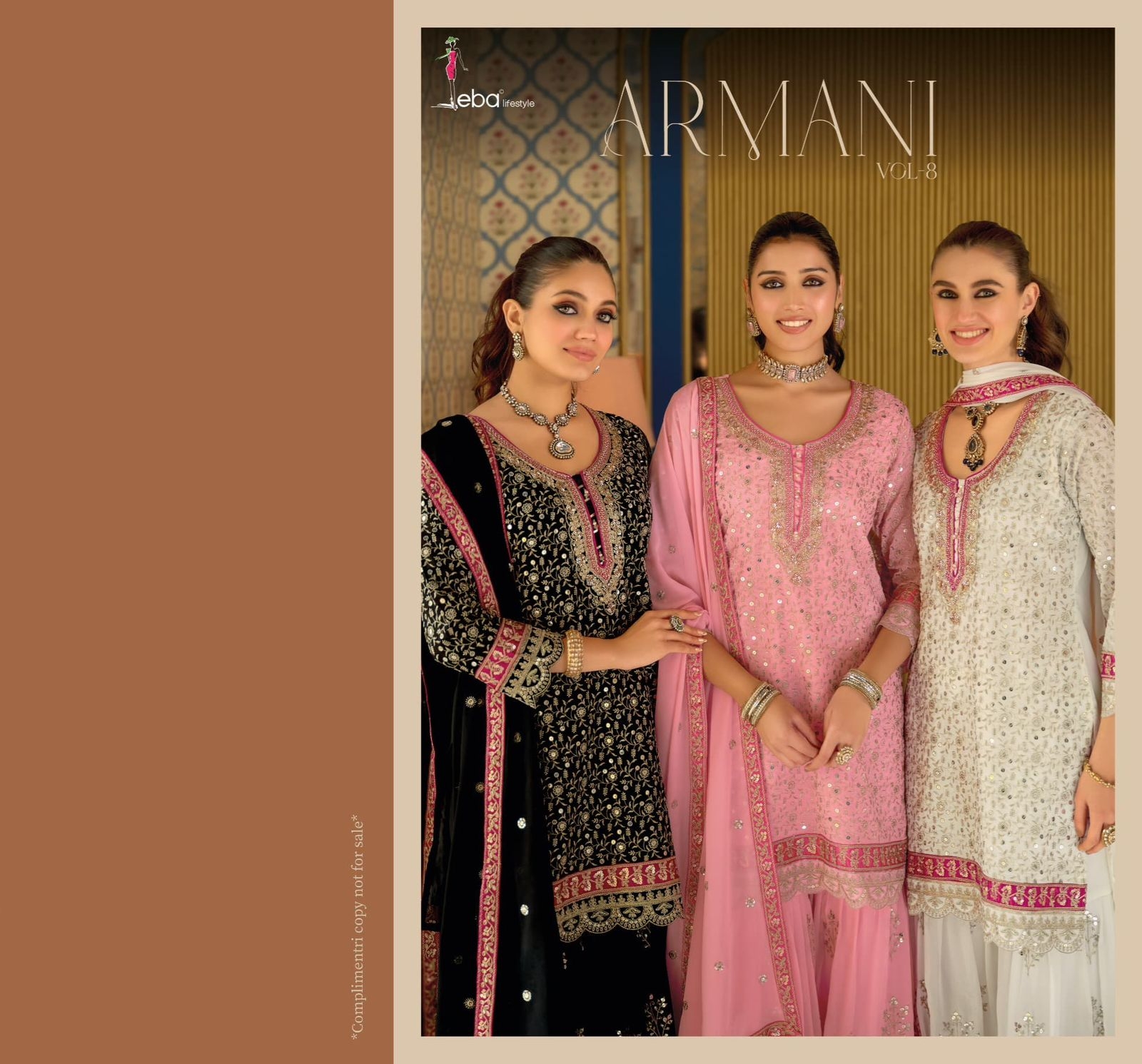 eba lifestyle Armani-8 series 2413-2415 Real Georgette readymade suit