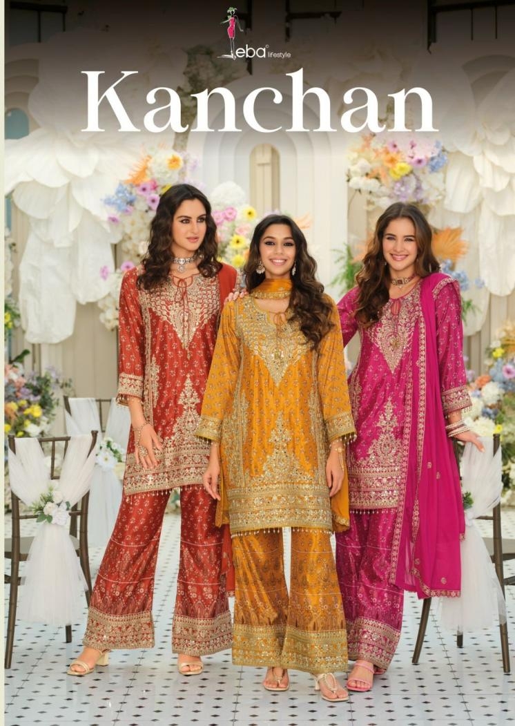 eba lifestyle kanchan series 2380-2382 chinon reaydmade suit 