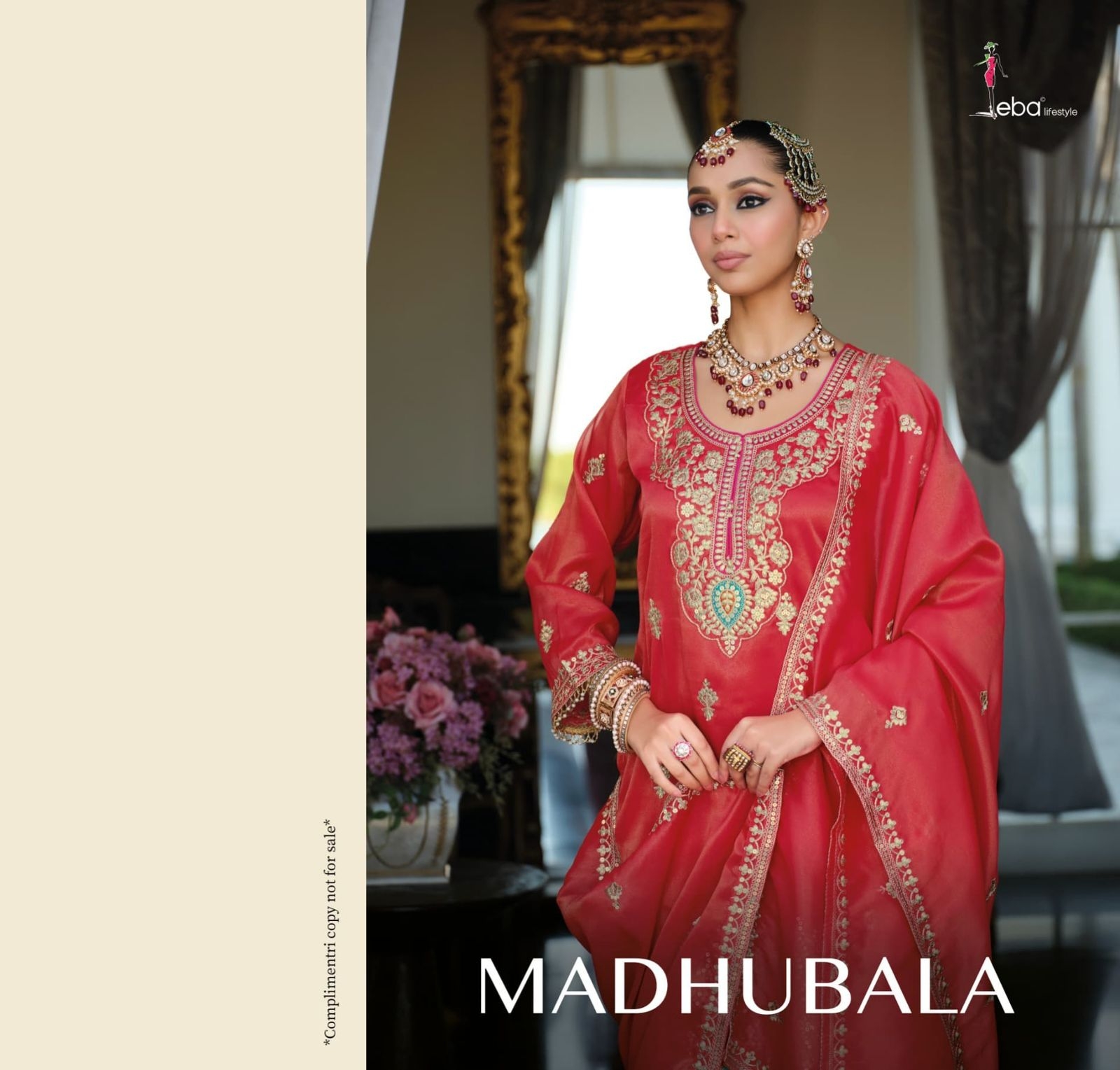 eba lifestyle Madhubala simer with emboidery work readymade suit 