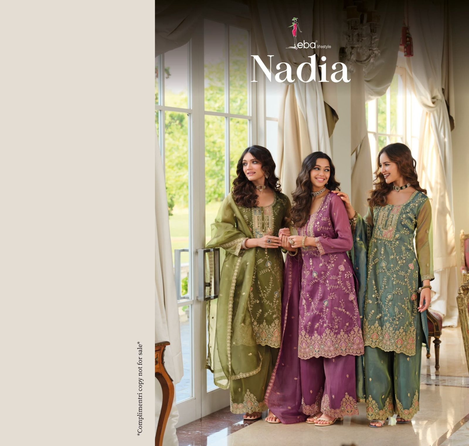 eba lifestyle nadia series 2401-2403 simer with emboidery work readymade suit 
