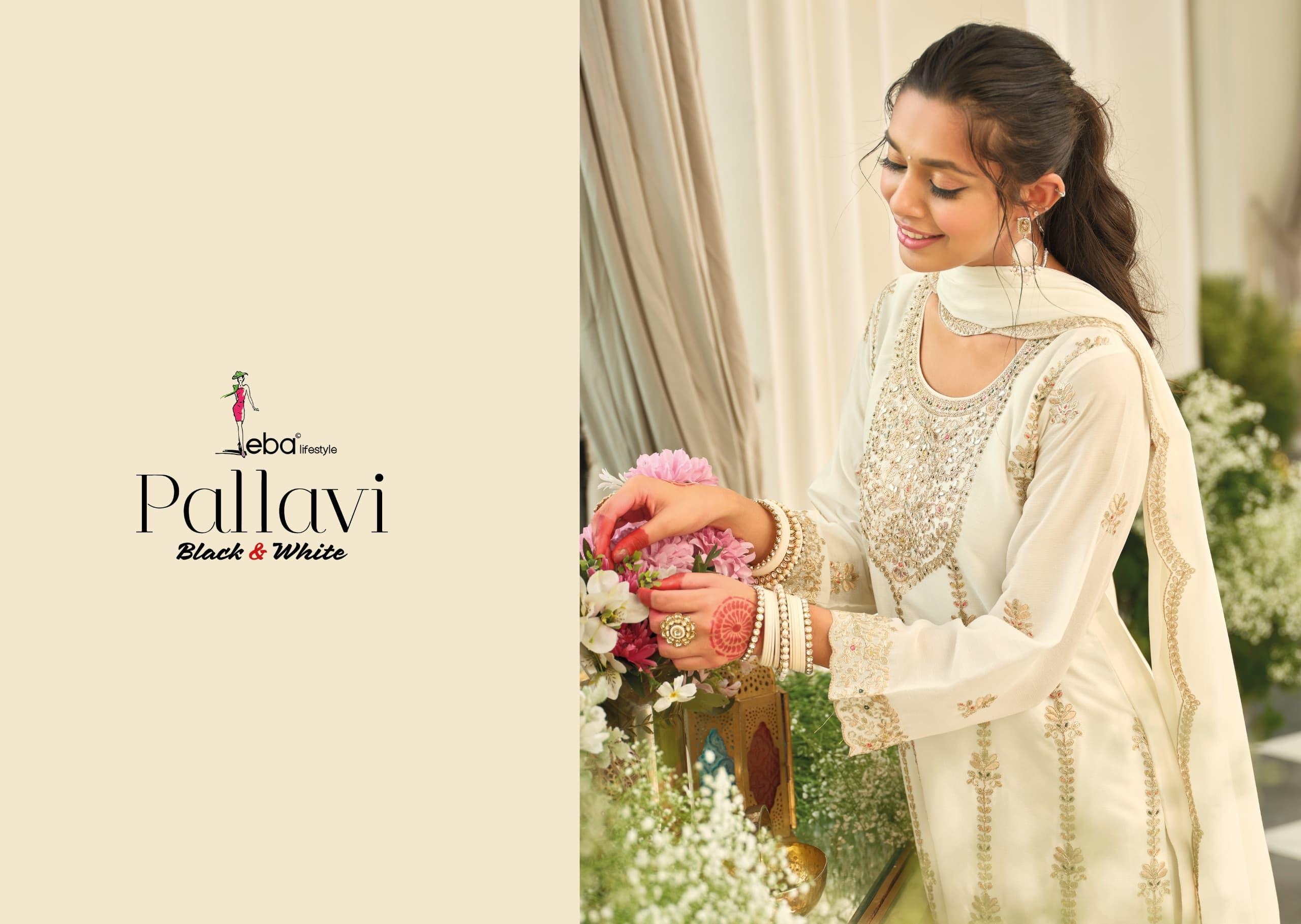 eba lifestyle pallavi black & white series 2171-2172 Chinon wholesale readymade suit 