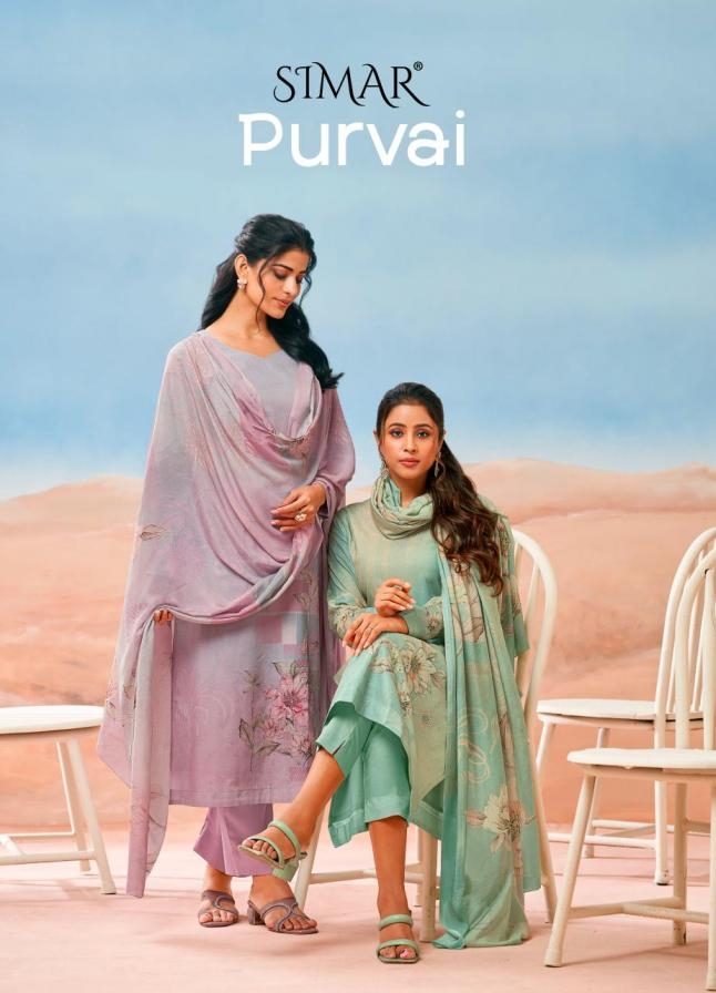 glossy purvai series 9090 lawn cotton wholesale suit 