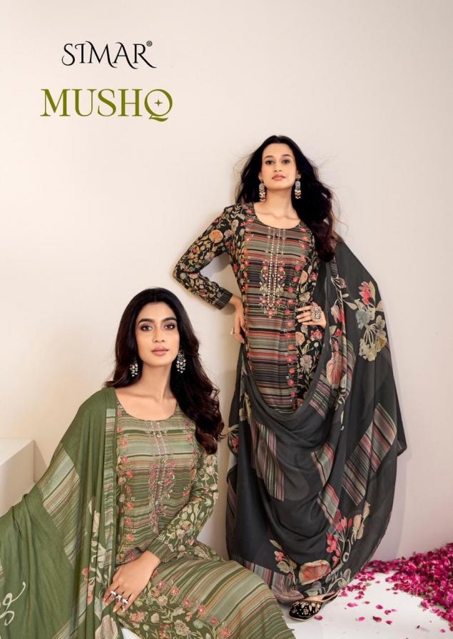 glossy simar mushq series 5104 lawn cotton wholesale suit