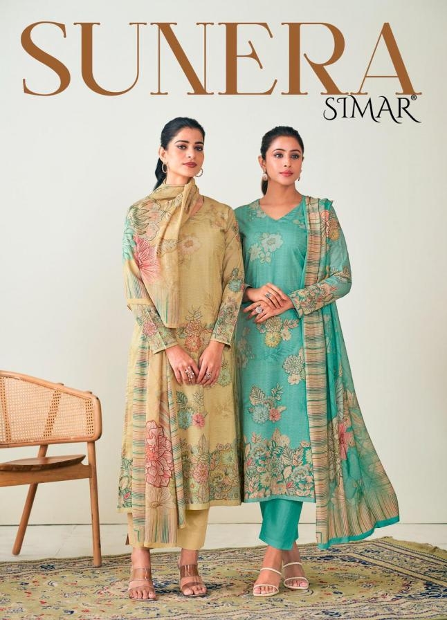 glossy simar sunera series 9089 lawn cotton wholesale suit