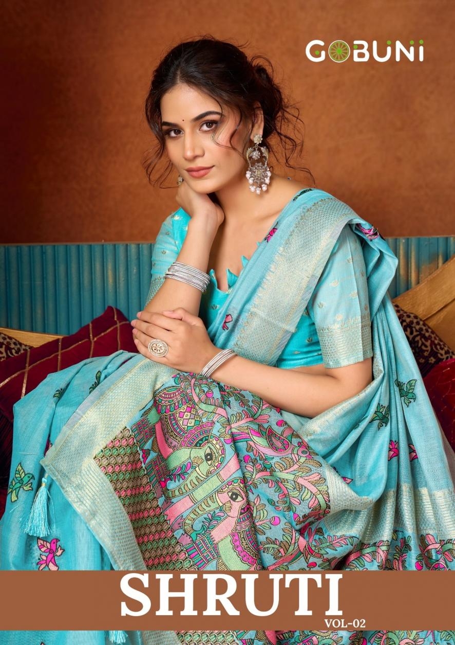 gobuni shruti vol 2 series 2711-2716 katha work modal wholesale saree