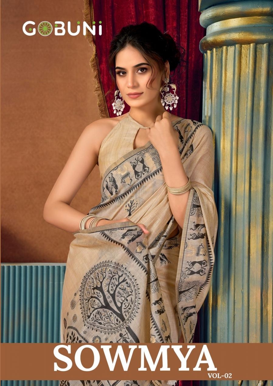 gobuni sowmya vol 2 series 2411-2416 modal worli work wholesale saree
