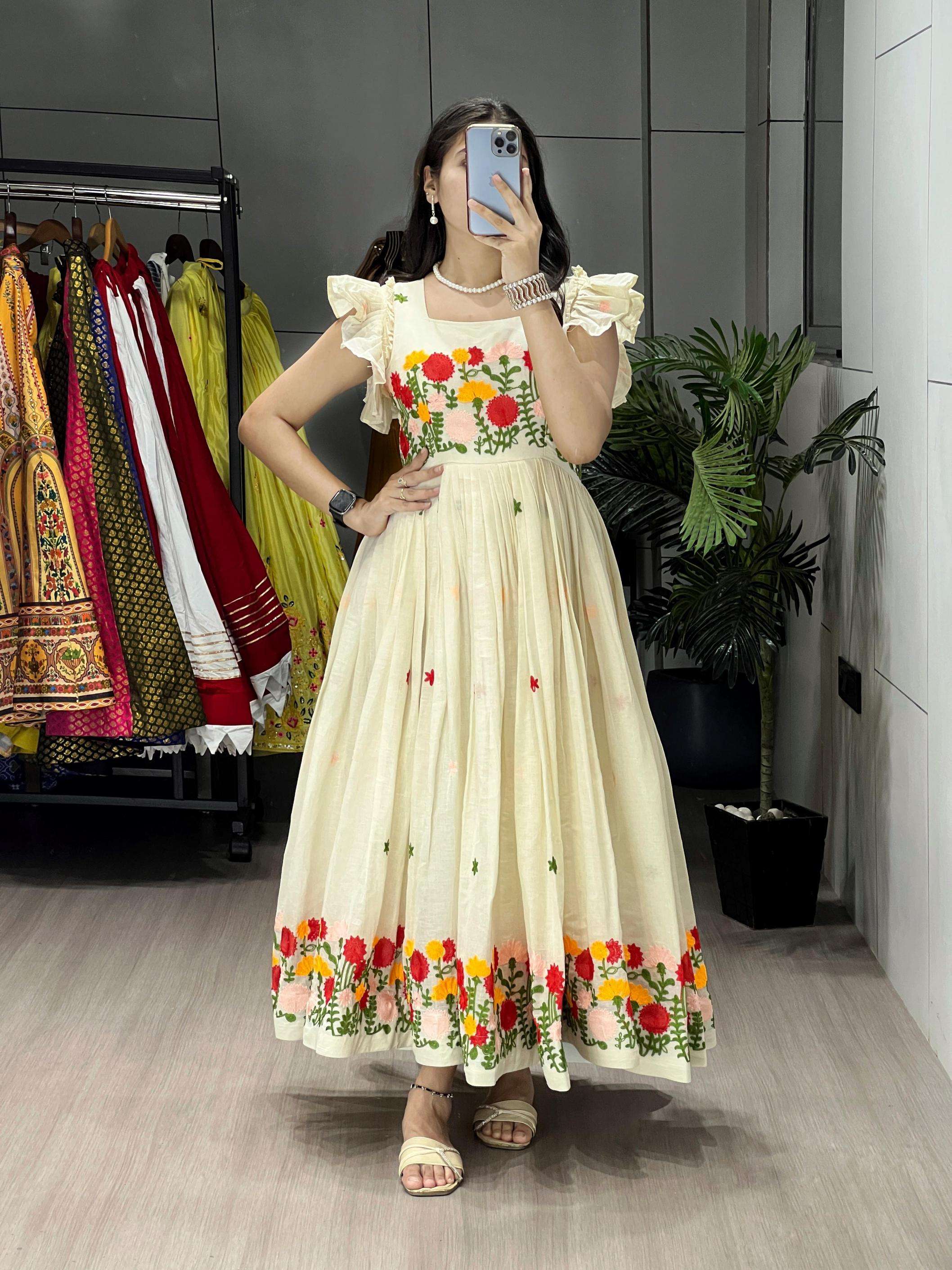 grtn6160 readymade kora cotton one piece cum kurtis online