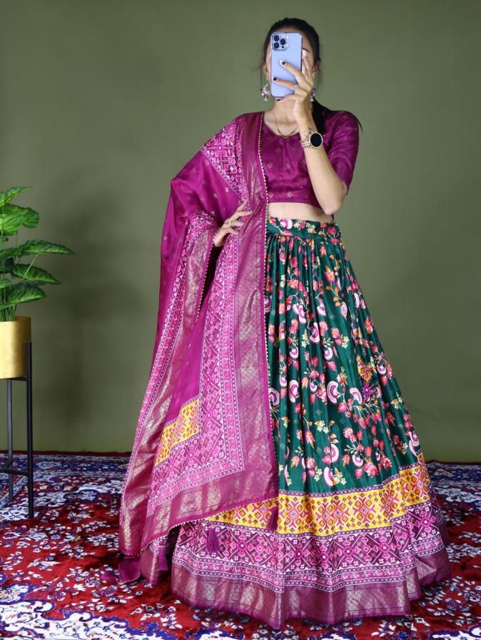 grtn7102 soft dola silk stitch lehenga unstitch choli online