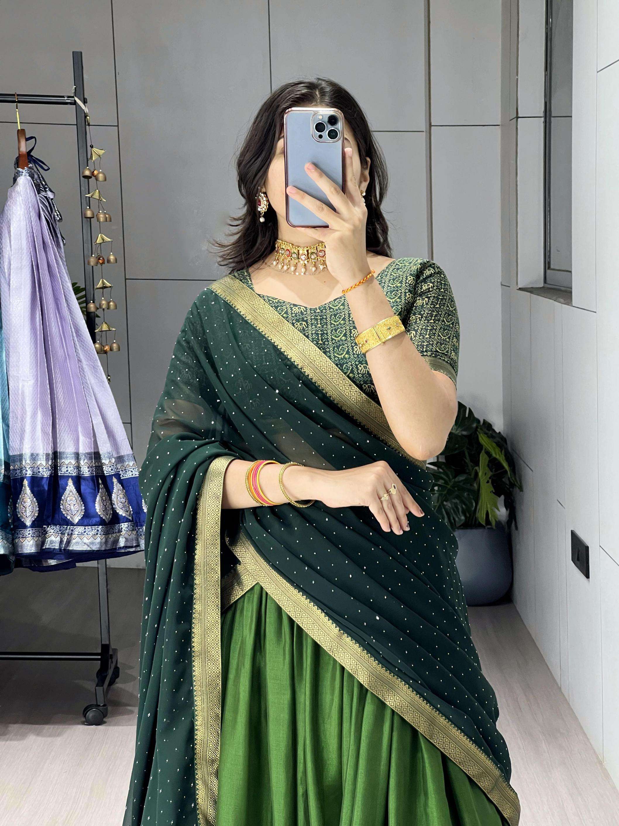 grtn8225 half saree mul mul cotton stitch lehenga unstitch choli