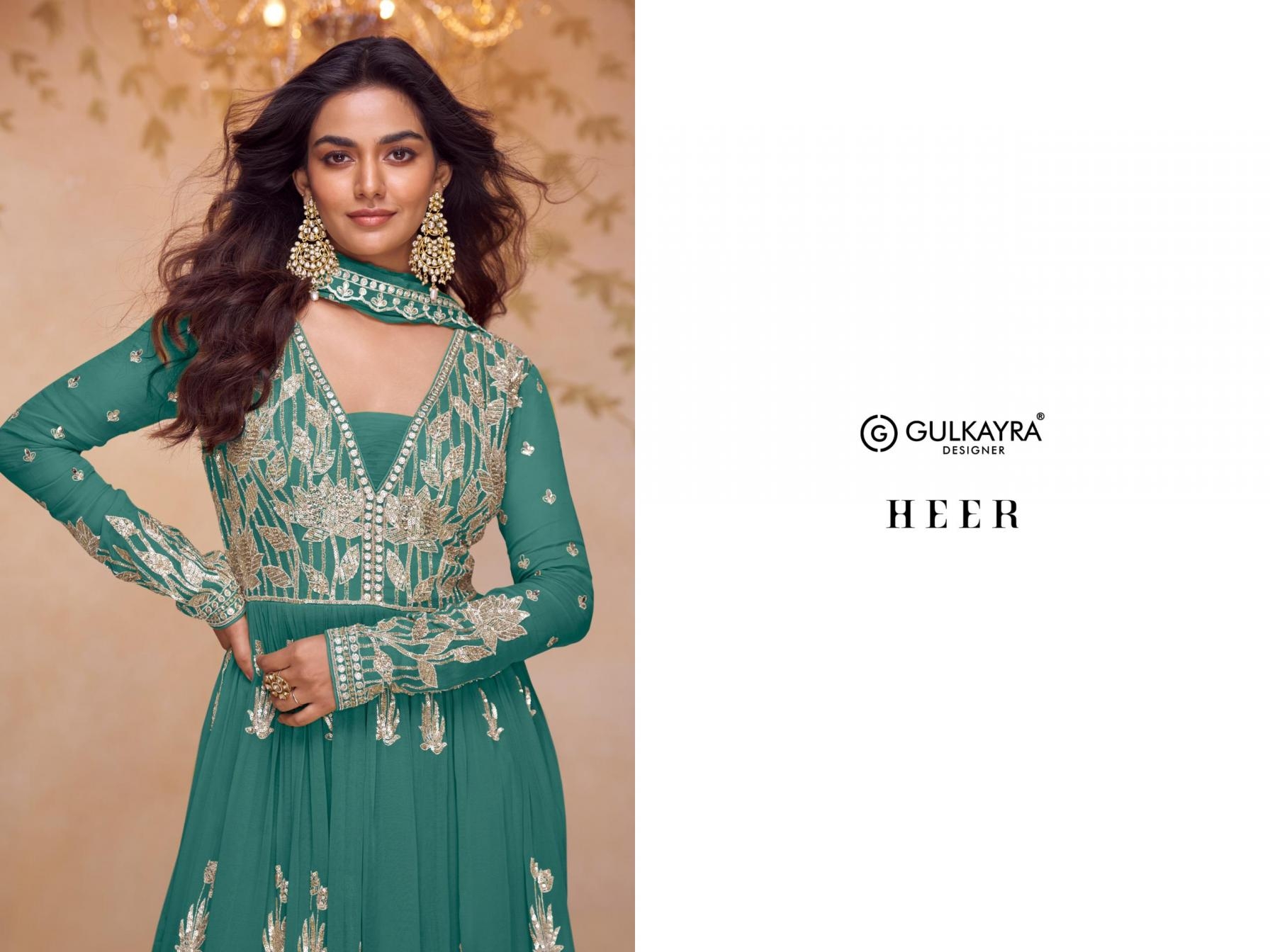 gulkayra designer heer series 7634 chinon readymade suit