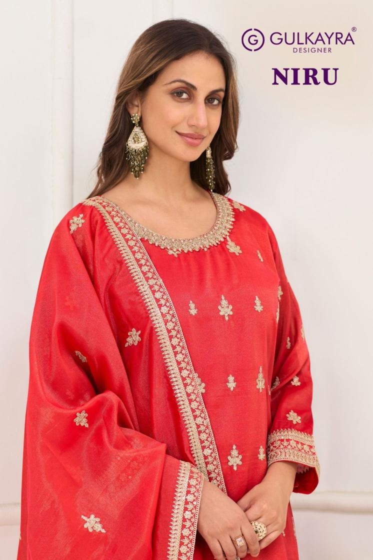 gulkayra designer niru series 7346 simar silk readymade suit 