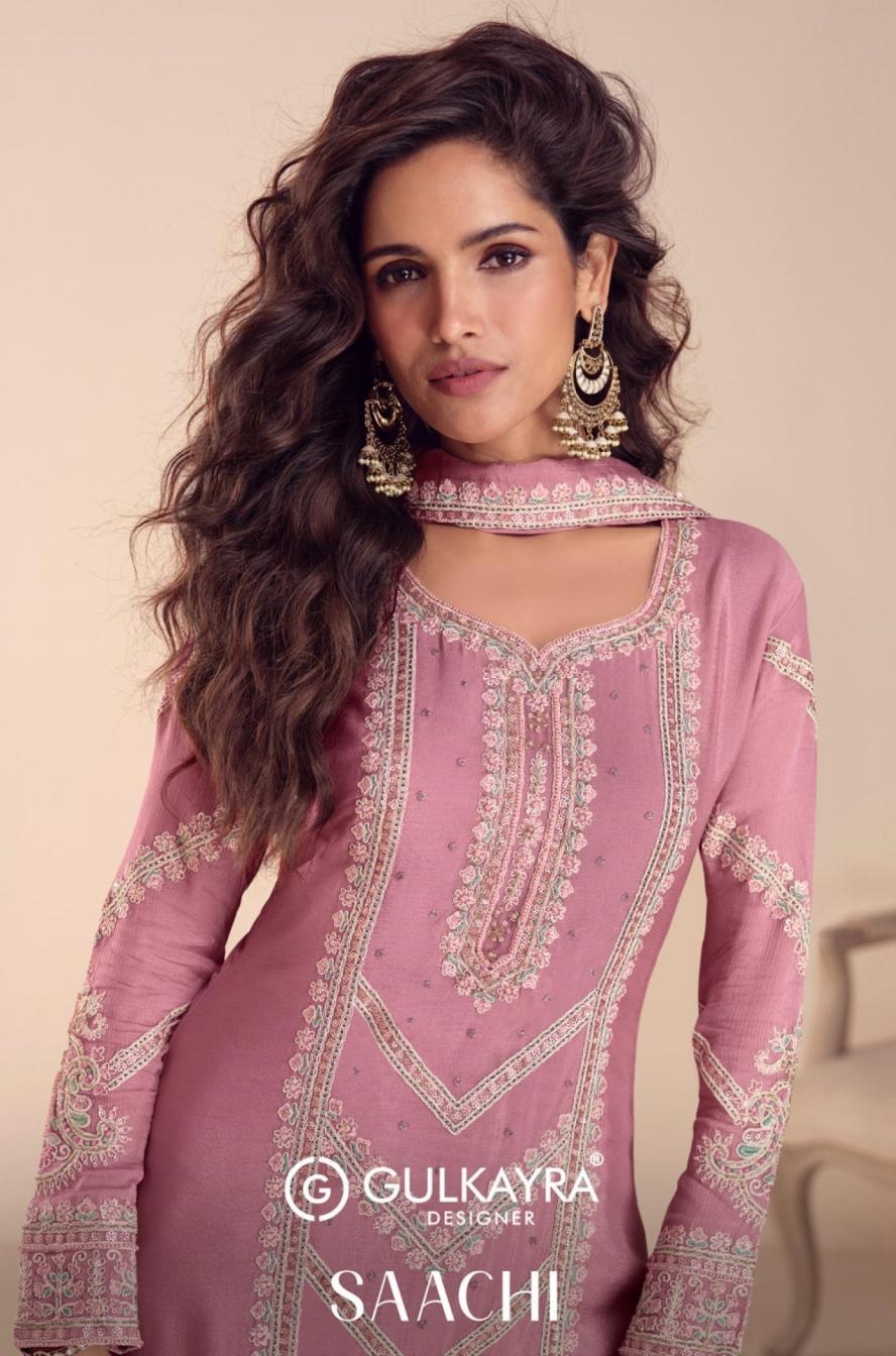 gulkayra designer saachi series 7676 chinon readymade suit 