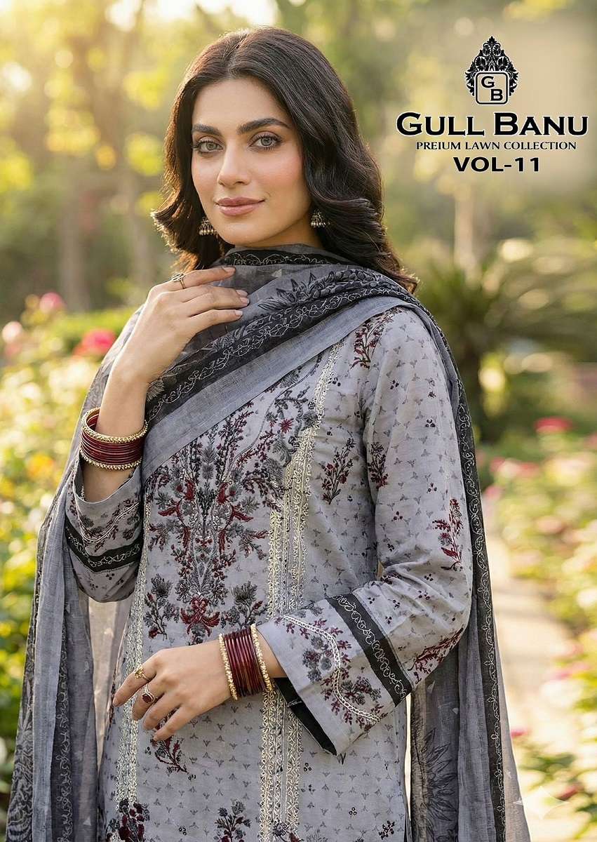 Gullahmed Gull Banu Vol-11 series 11001-11006 Pure Cambric Cotton wholesale suit