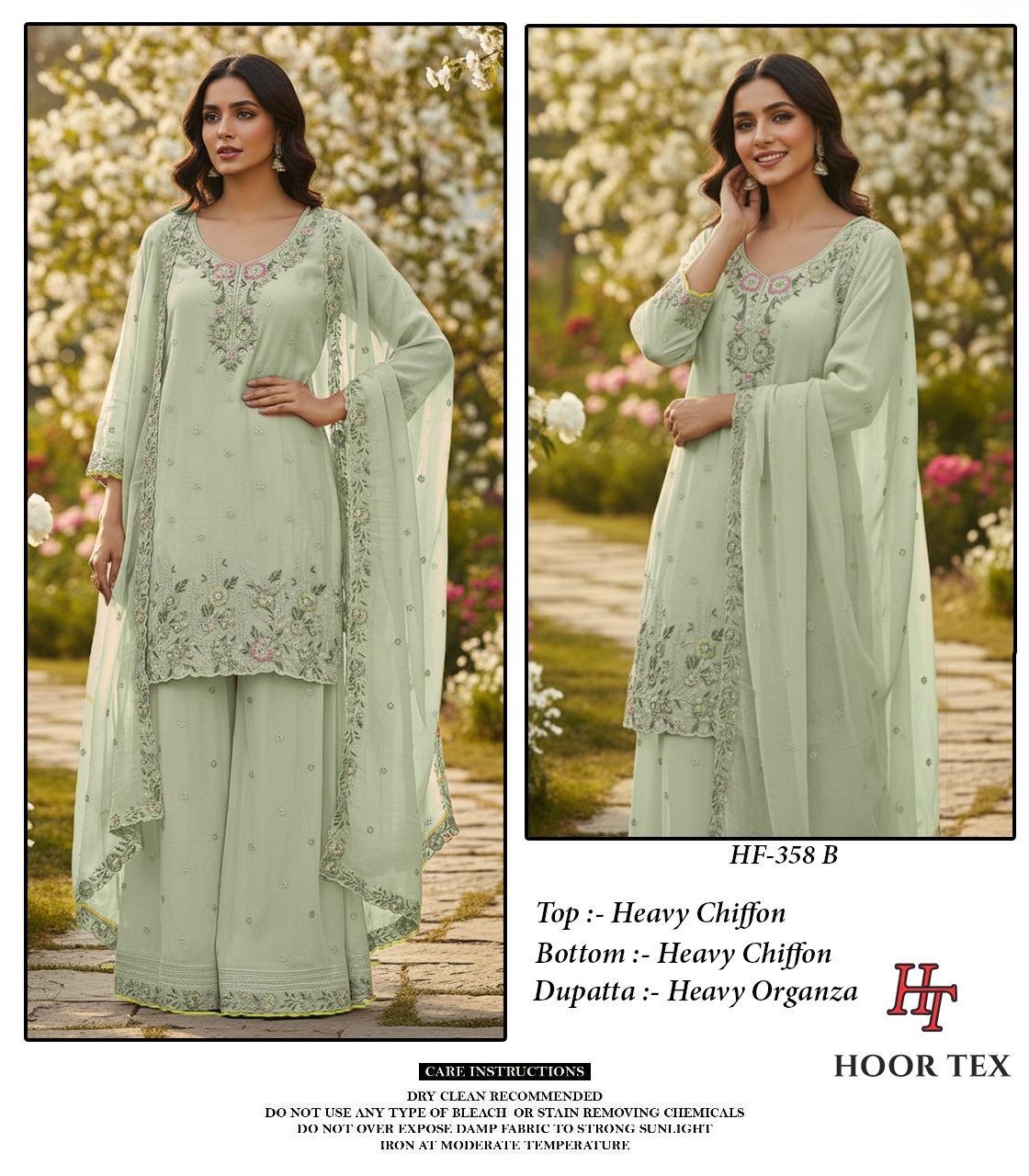 Hoor Tex HF-358 A To D Heavy Chiffon wholesale readymade suit