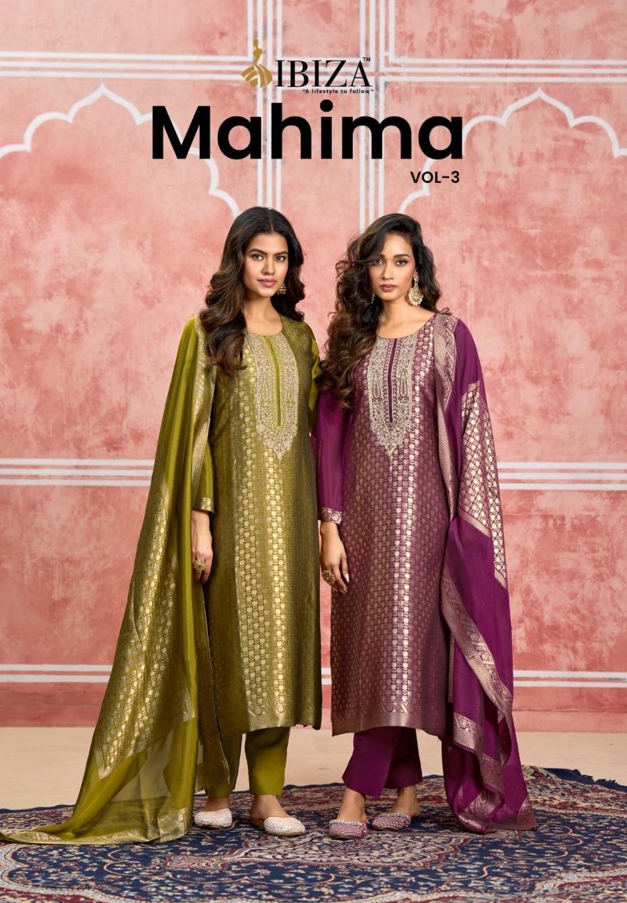 ibiza mahima vol 3 series 3031-3034 banglory silk jacquard wholesale suit 