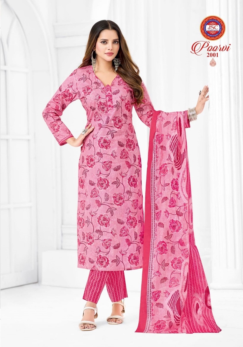 Jsc Poorvi Vol-2 series 2001-2013 Heavy Cambric Cotton wholesale suit 