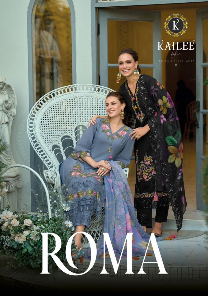kailee fashion roma series 43901-43905 pure cotton readymade suit