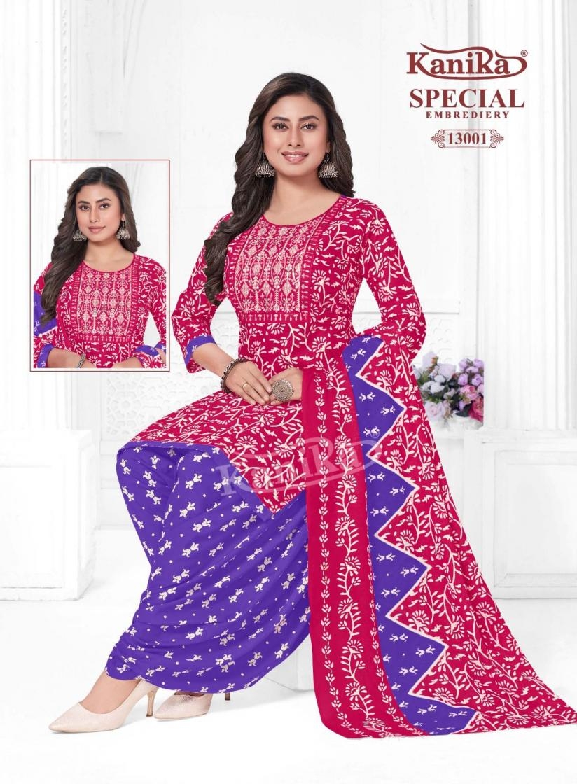 kanika special embroidery vol 13 series 13001-13012 fancy readymade suit 