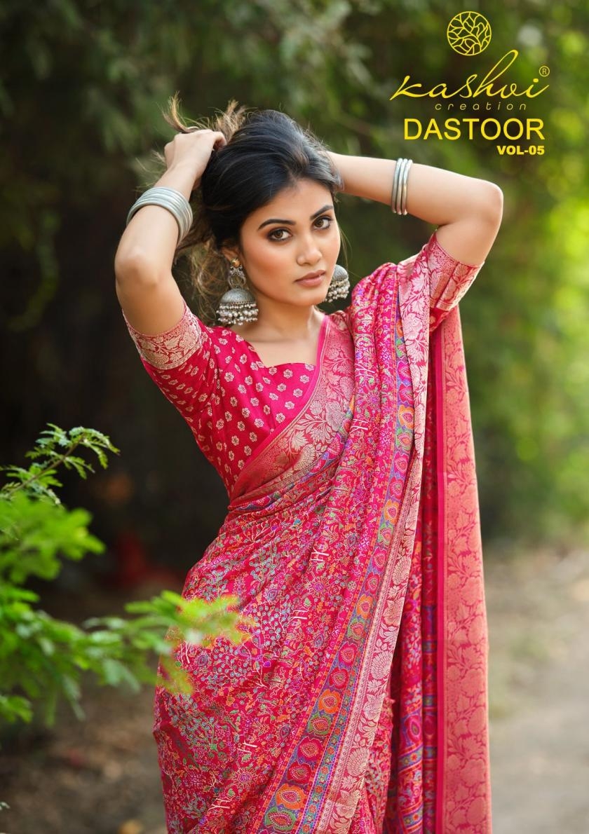 kashvi creation dastoor vol 5 series 501-508 viscose wholesale saree