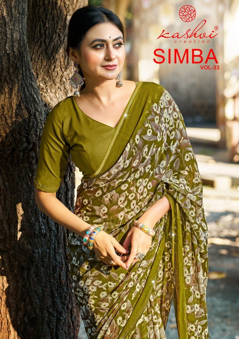 kashvi creation simba vol 33 series 3301-3308 georgette wholesale saree