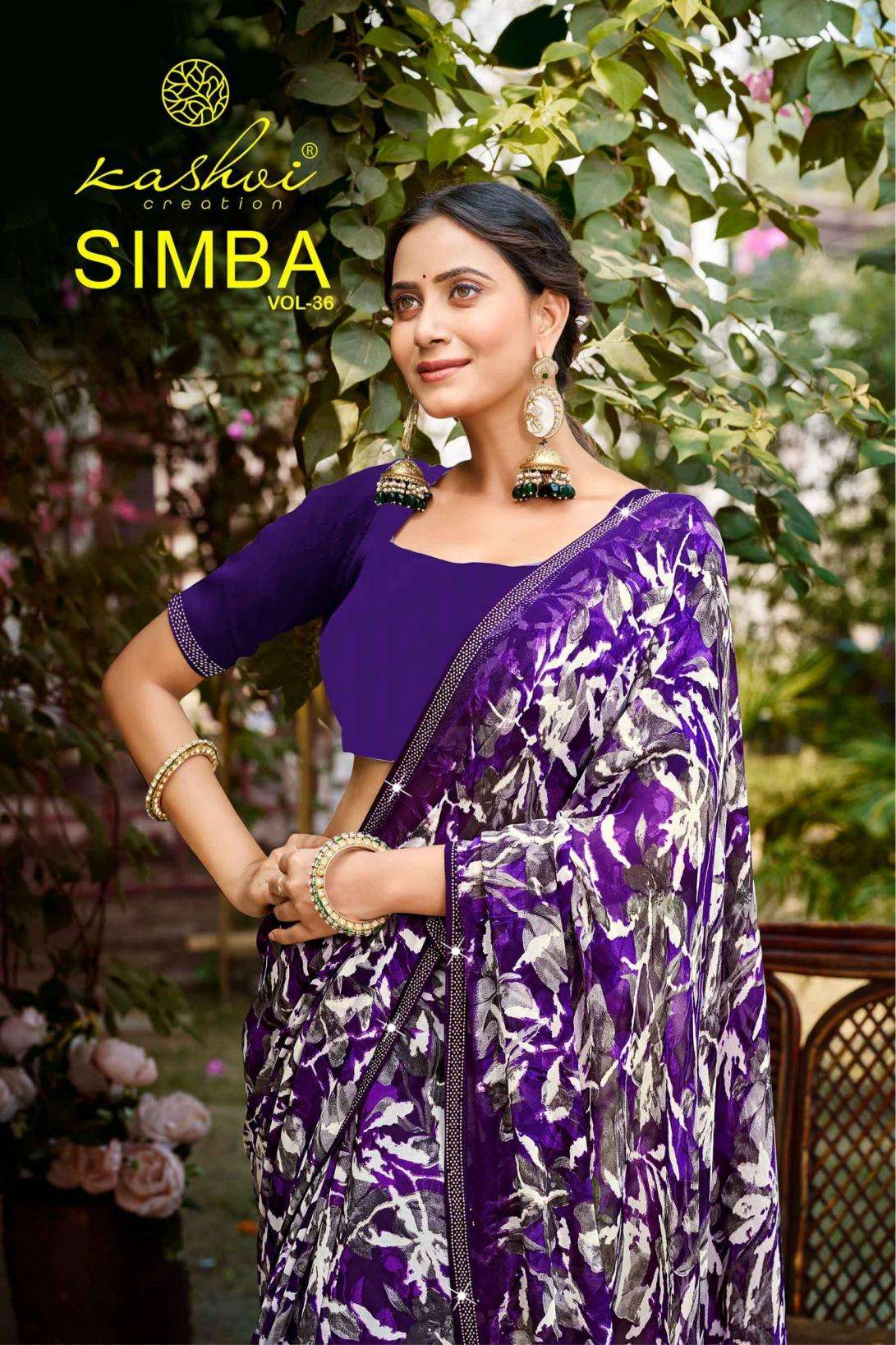 kashvi creation simba vol 36 series 3601-3608 georgette wholesale saree