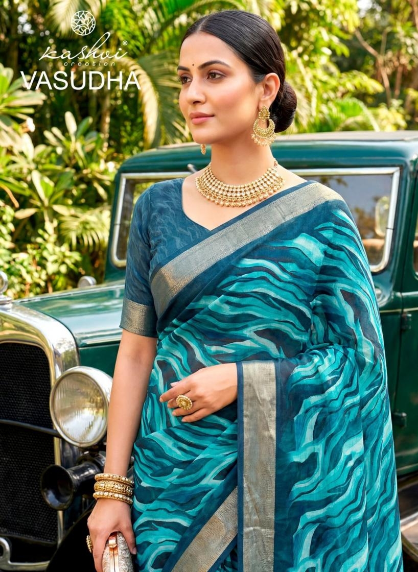 kashvi creation vasudha series 101-108 dull moss wholesale saree
