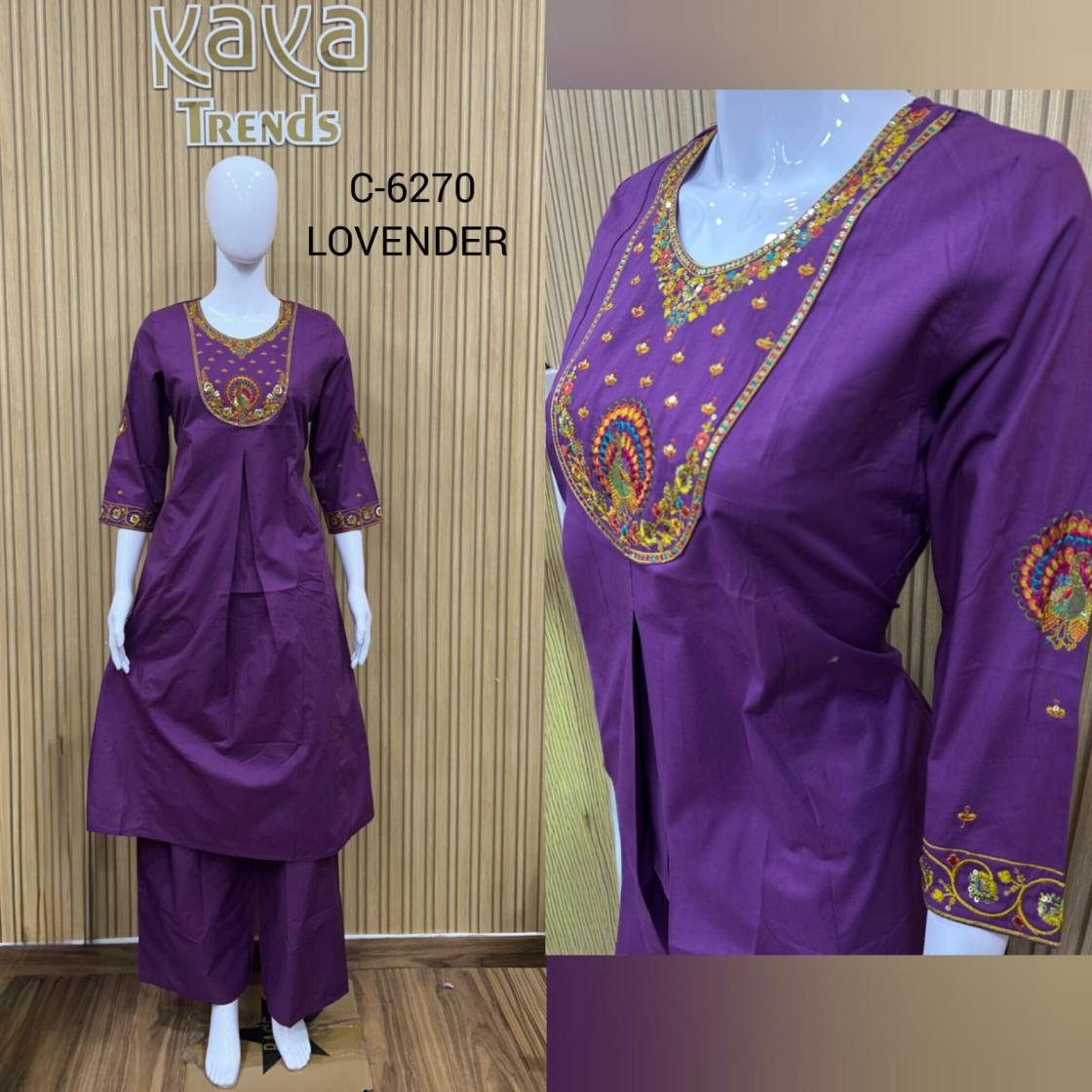 kaya 6270 readymade dhabu cotton combo kurti with pant
