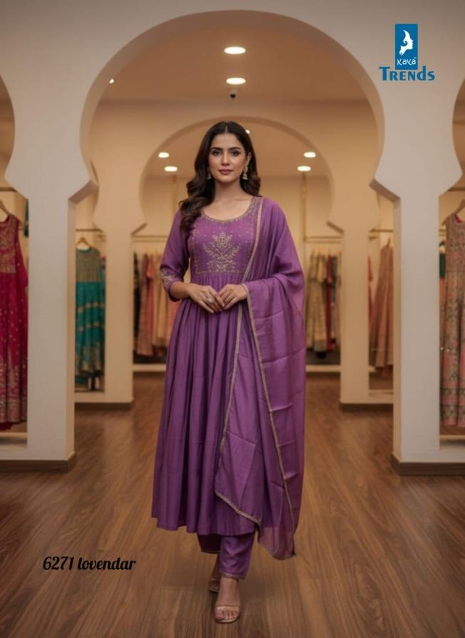 kaya 6271 mul chanderi anarkali readymade suit 