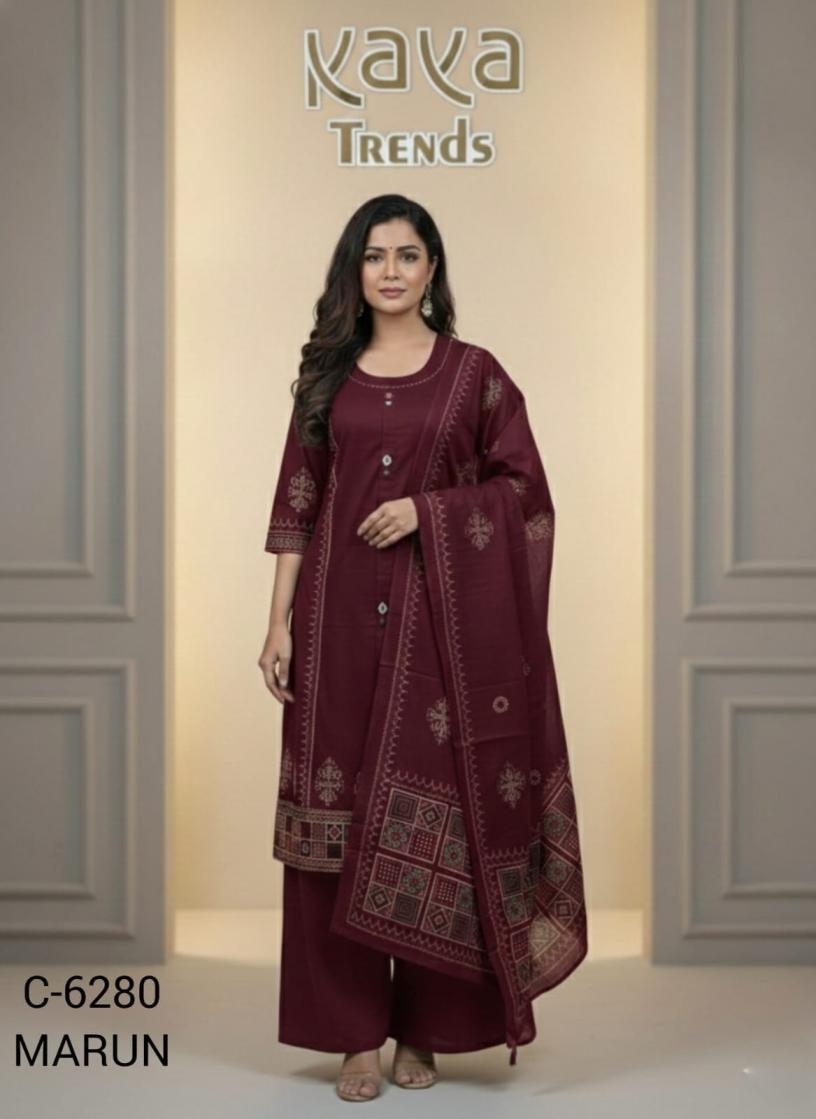 kaya 6280 readymade dhabu cotton combo 3pcs dress