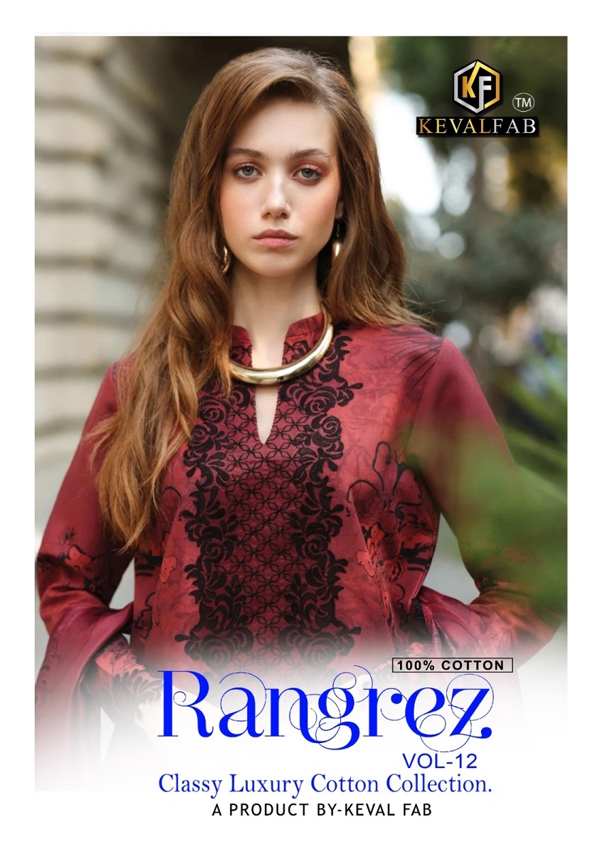 Keval Rangrez Vol-12 series 12001-12006 Pure Cotton wholesale suit 