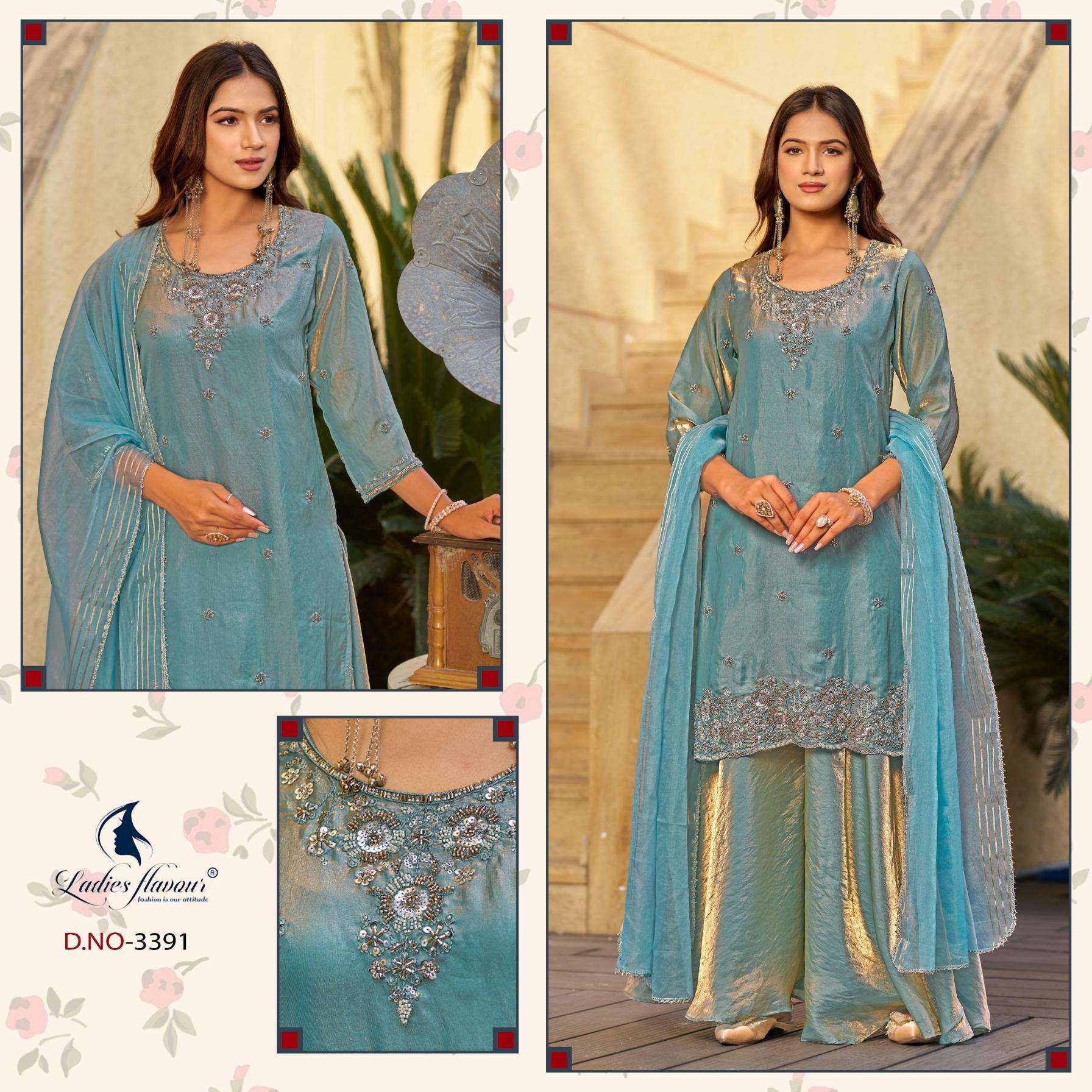 ladies flavour 3390-3391 fandy satin wholesale readymade suit 