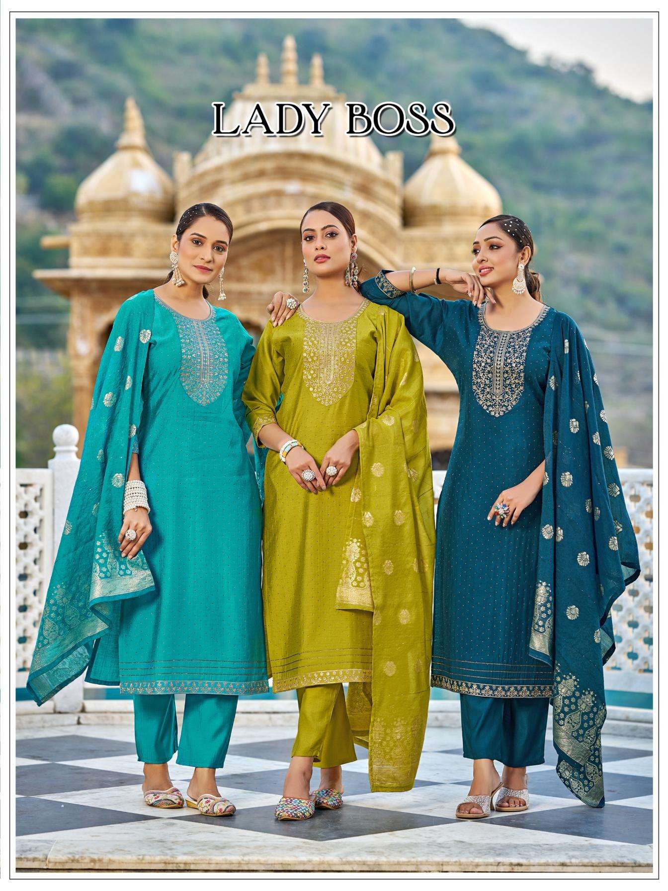 lady boss series 1001-1008 vertican silk readymade suit