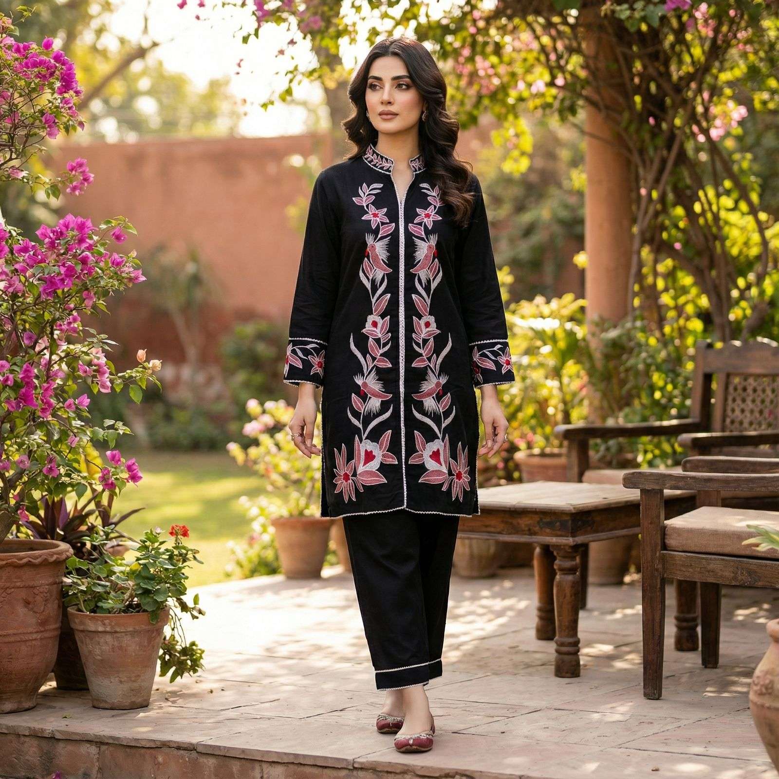 Libas Heavy Rayon with Embroidery Work Co-ord Set