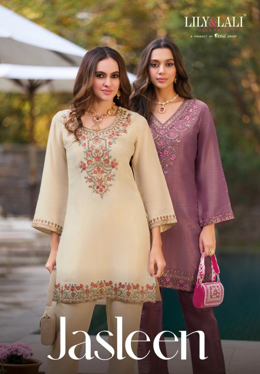 lily & lali jasleen series 30001-30004 viscose simmer silk kurti with bottom