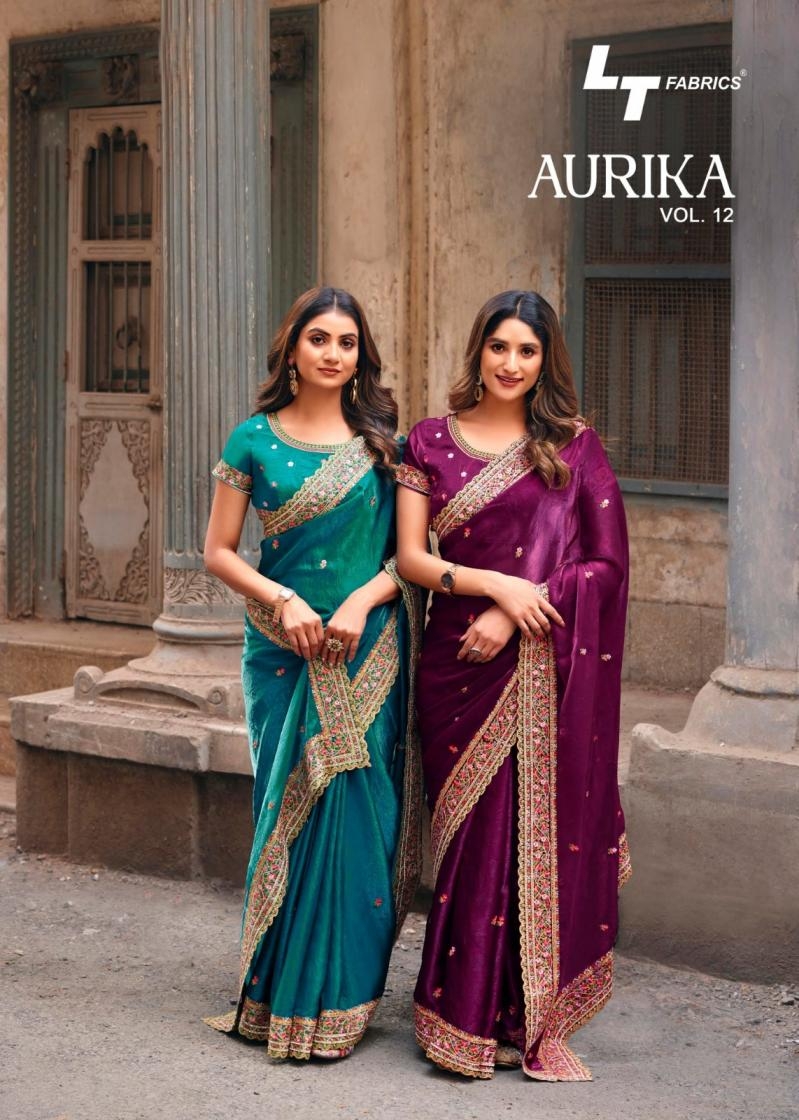 lt fashion aurika vol 12 series 1201-1206 malai silk wholesale saree
