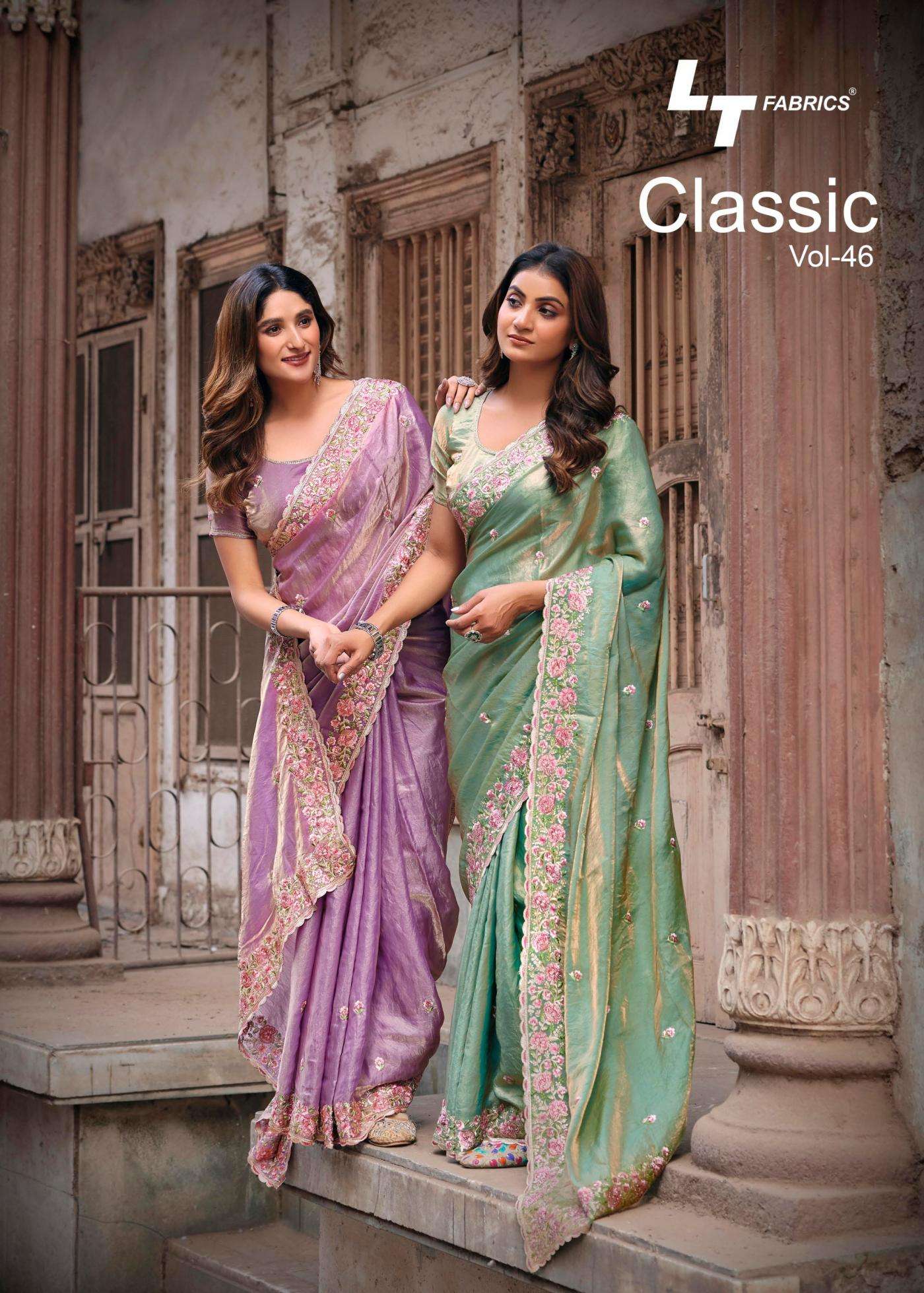 lt fashion classic vol 46 series 4601-4606 malai silk wholesale saree