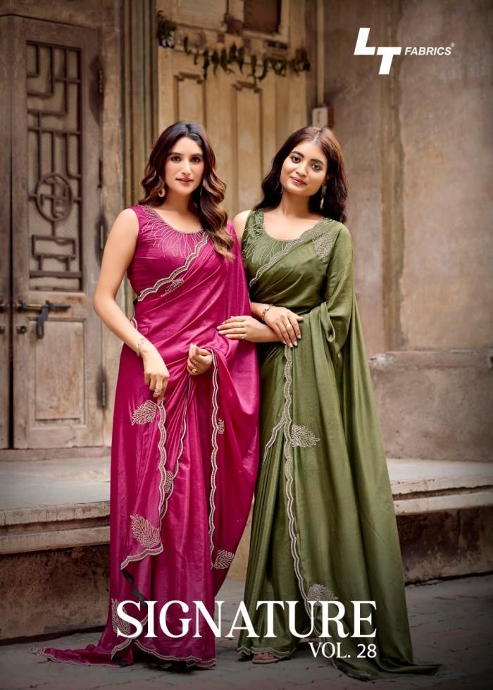 lt fashion signature vol 28 series 2801-2806 nylon glossy jacquard wholesale saree