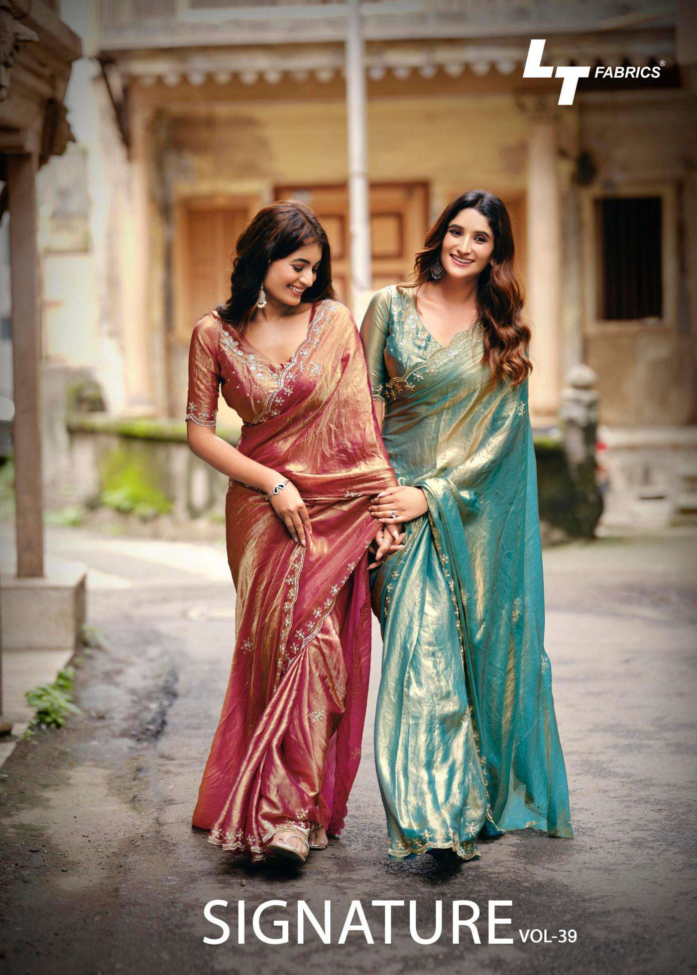 Lt fashion signature vol 39 series 3901-3906 nylon glossy jacquard wholesale saree