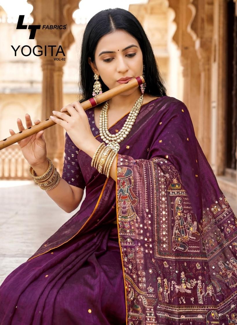 lt fashion yogita vol 2 series 201-206 fandy satin wholesale saree