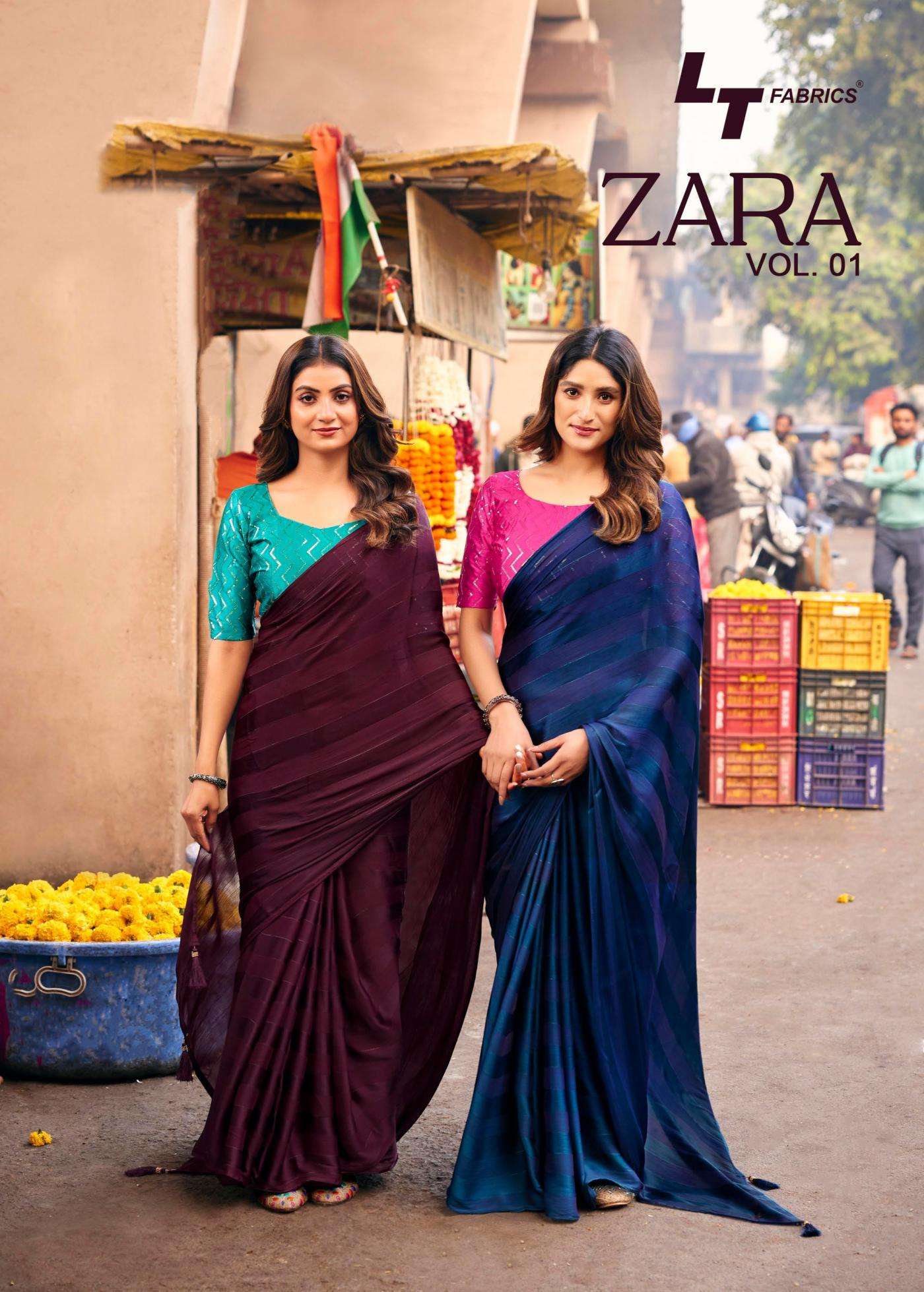  lt fashion zara vol 1 series 101-108 satin embroidery saree