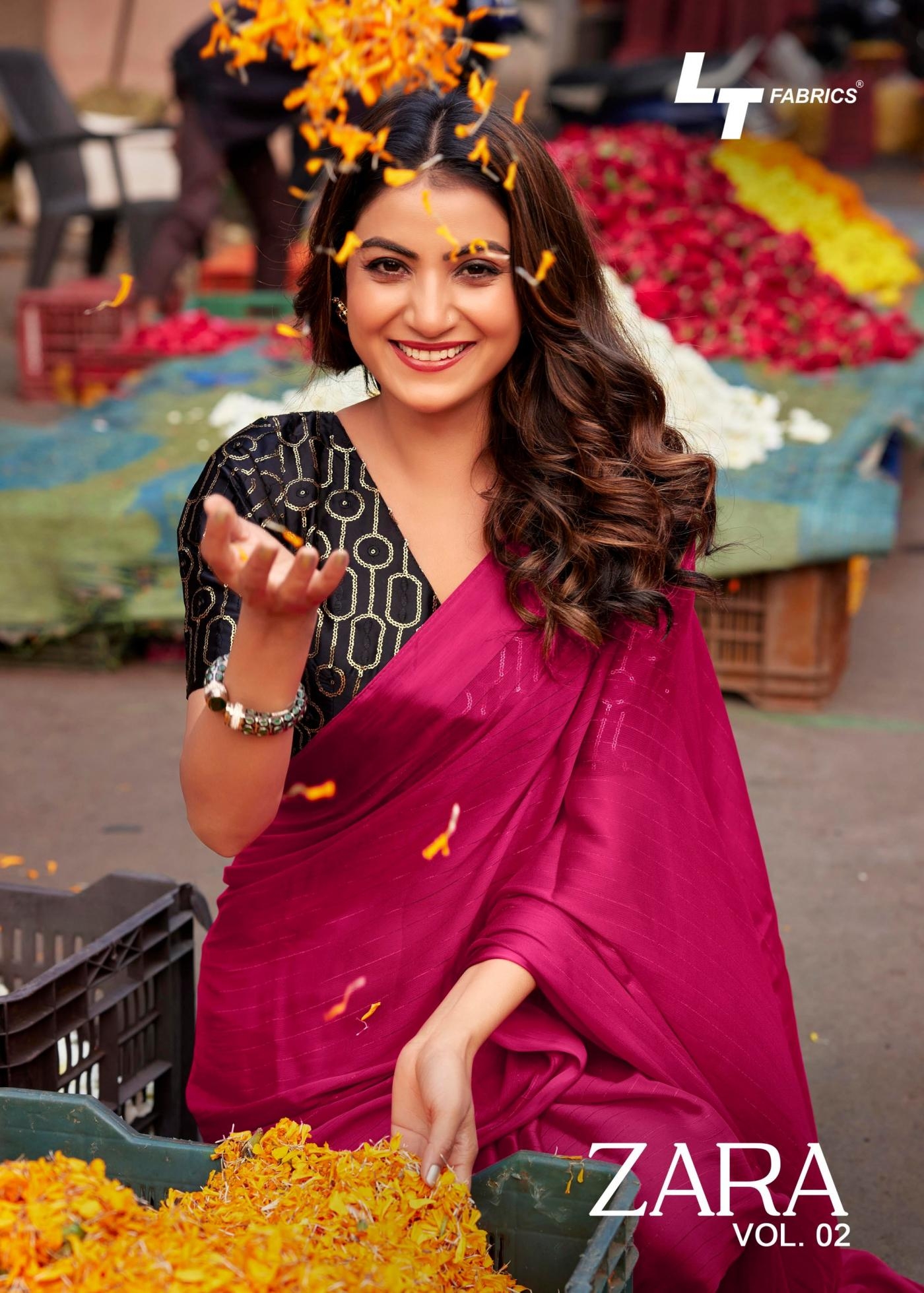 lt fashion zara vol 2 series 201-208 soft satin wholesale saree