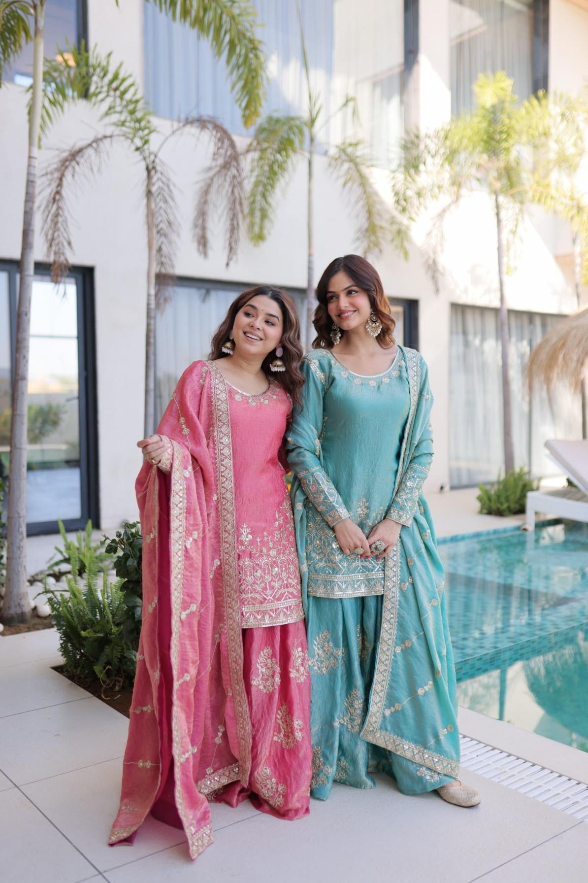 lw 9320 fandy crush readymade stylish sharara kurti with dupatta